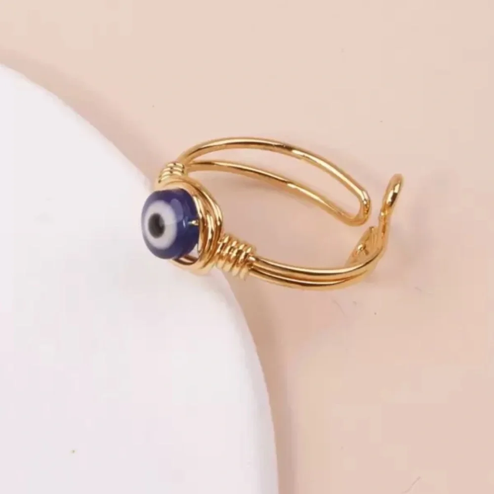 Evil Eye Gold Ring - Picture 3 of 3